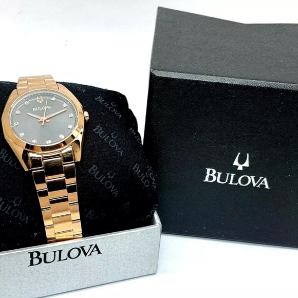 ***BRAND NEW*** Bulova Women's Quartz Diamond Accent Rose Gold-Tone Watch - Picture 10 of 14